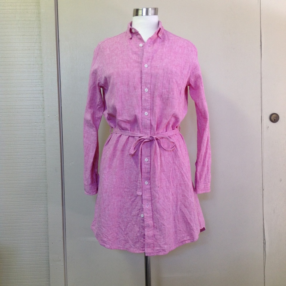Gitman Bros Sisters / Linen cotton blend shirt dress / Size medium / Made in USA